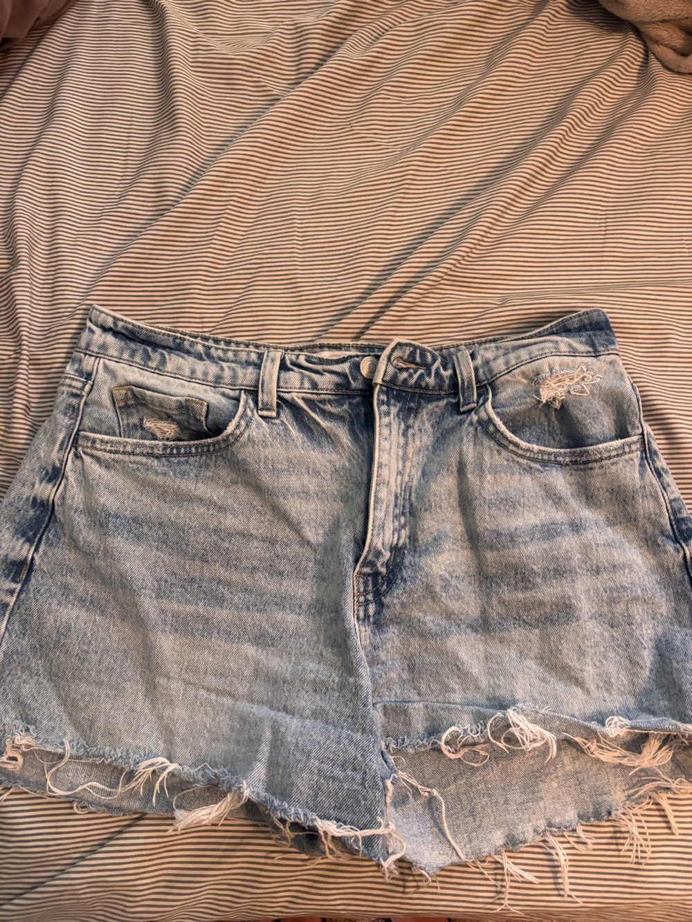 Flying Monkey Light Blue Distressed Jean Shorts